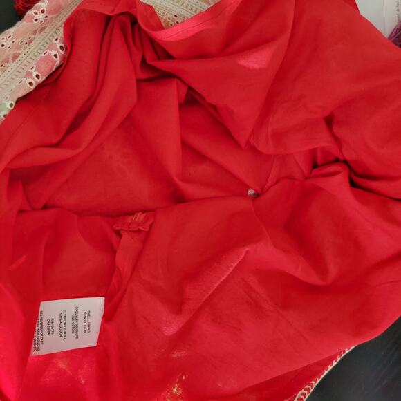 Anthropologie Verb Electra Eyelet Skirt Tropical Bold Floral Women Tassels Small - Picture 8 of 11